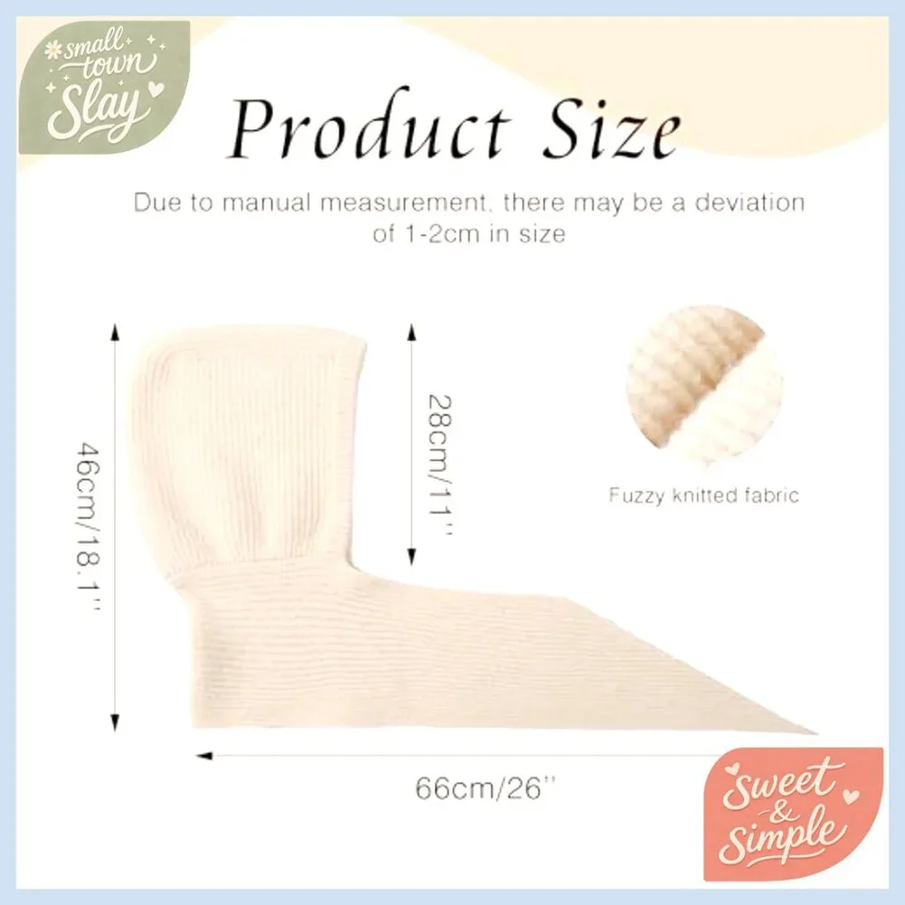 Wool Knitted Hooded Scarf Set One Size Winter Neck Warmer Hat - Picture 4 of 7